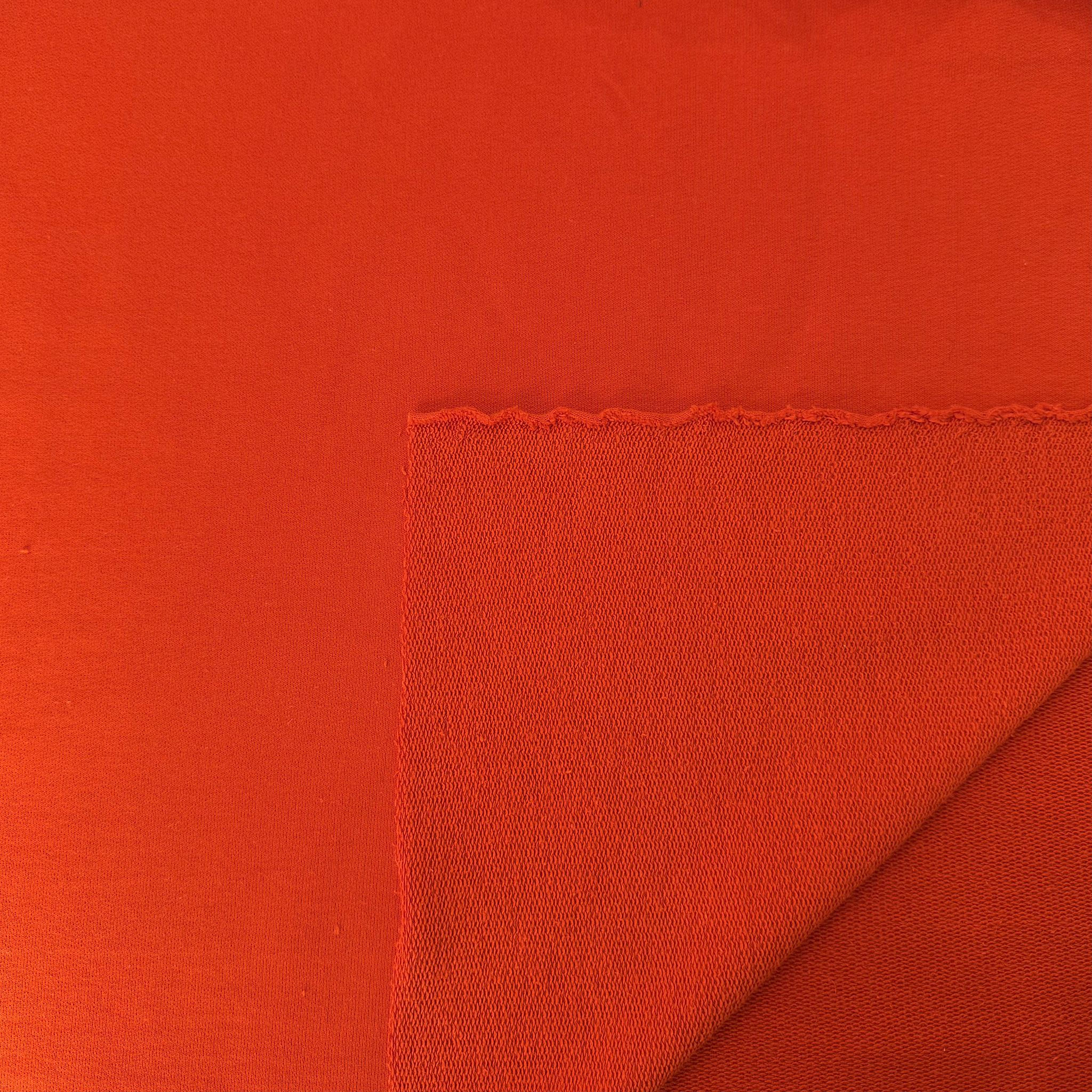 בד פרנץ טרי עבה בצבע כתום בוהק