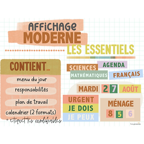 affichage / menu du jour moderne