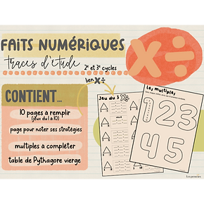 traces d'étude - faits numériques x et division