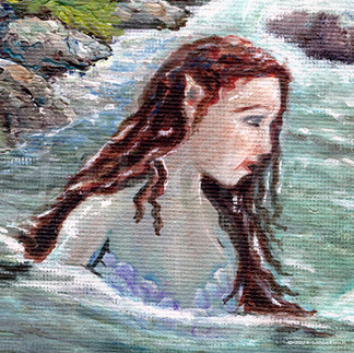 a female undine reaches for the dragonfly