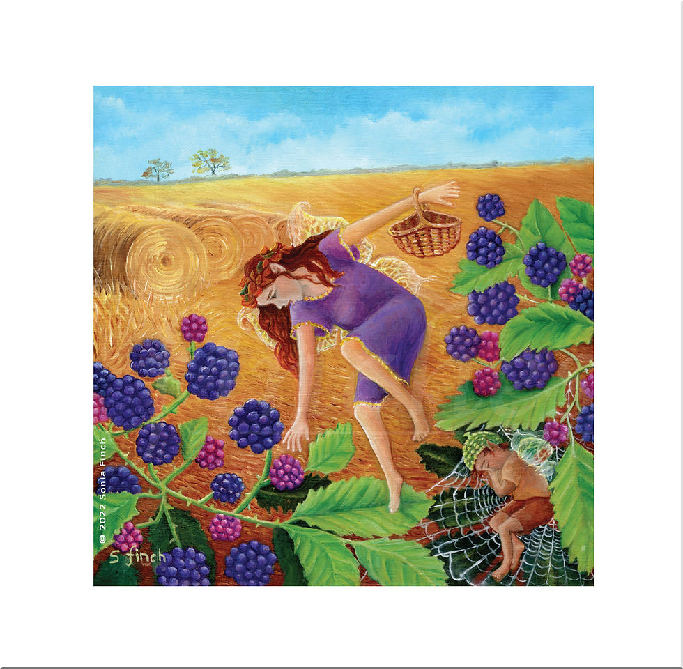 Autumn Blackberry Fairies | Greeting Card