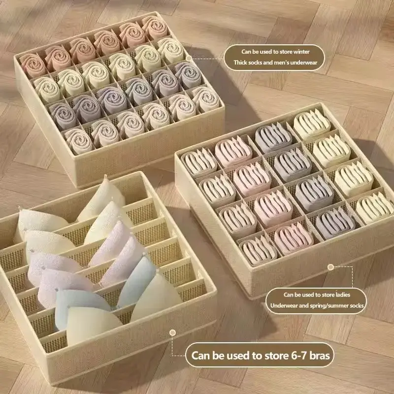Thumbnail: Underwear Organizer Box for Bras, Socks & Drawer Storage