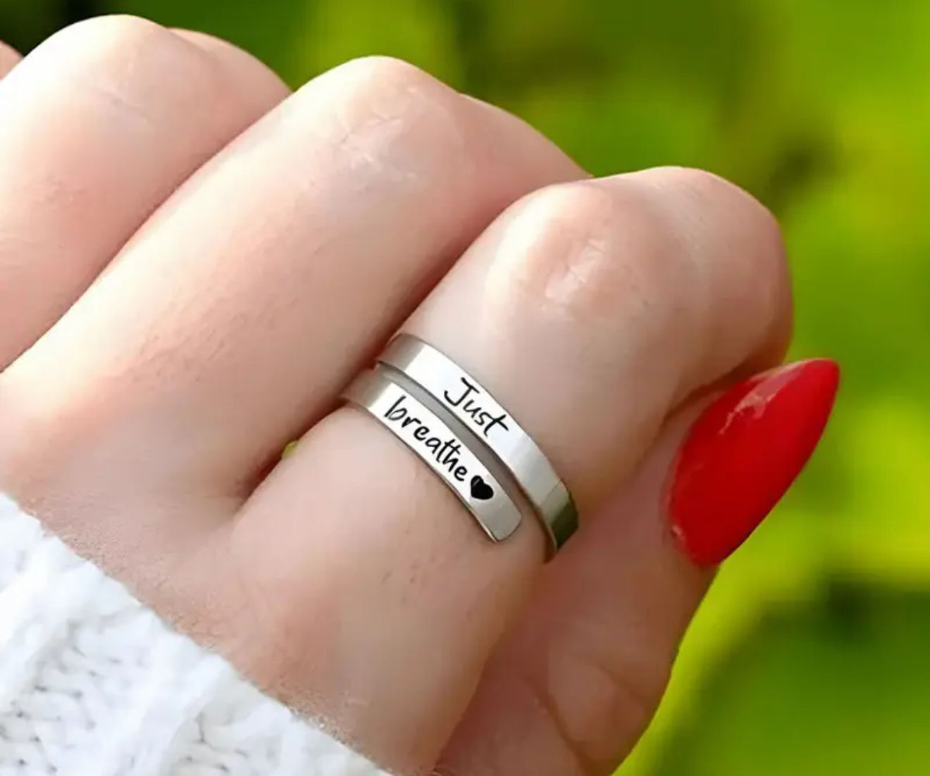 ‘Just Breath’ ~ Reminder Ring - Anxiety - Meditation 🧘🏼‍♀️ 