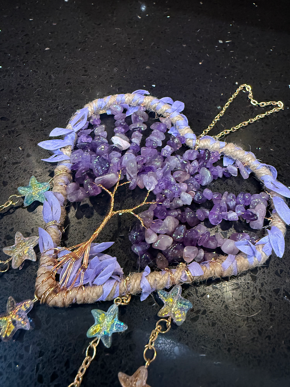 đ âHeart of Solaris Bloomâ ~ Amethyst Sun Catcher