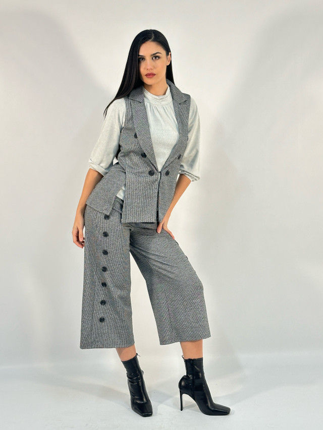 Miniatura: Pantalón botones laterales con elastano