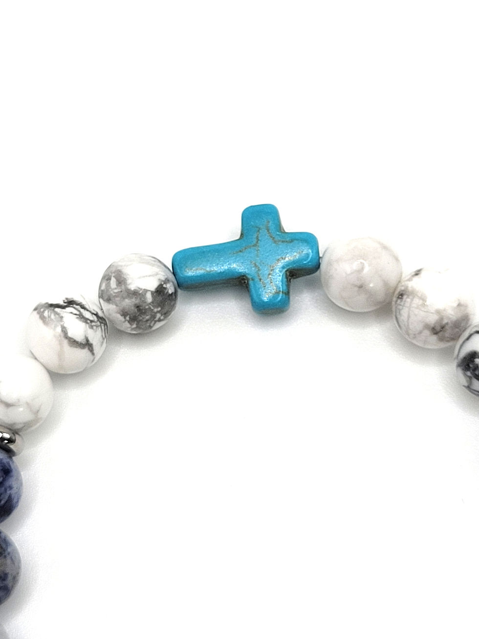 Thumbnail: Howlite and Blue Dot Jasper with Blue  Cross