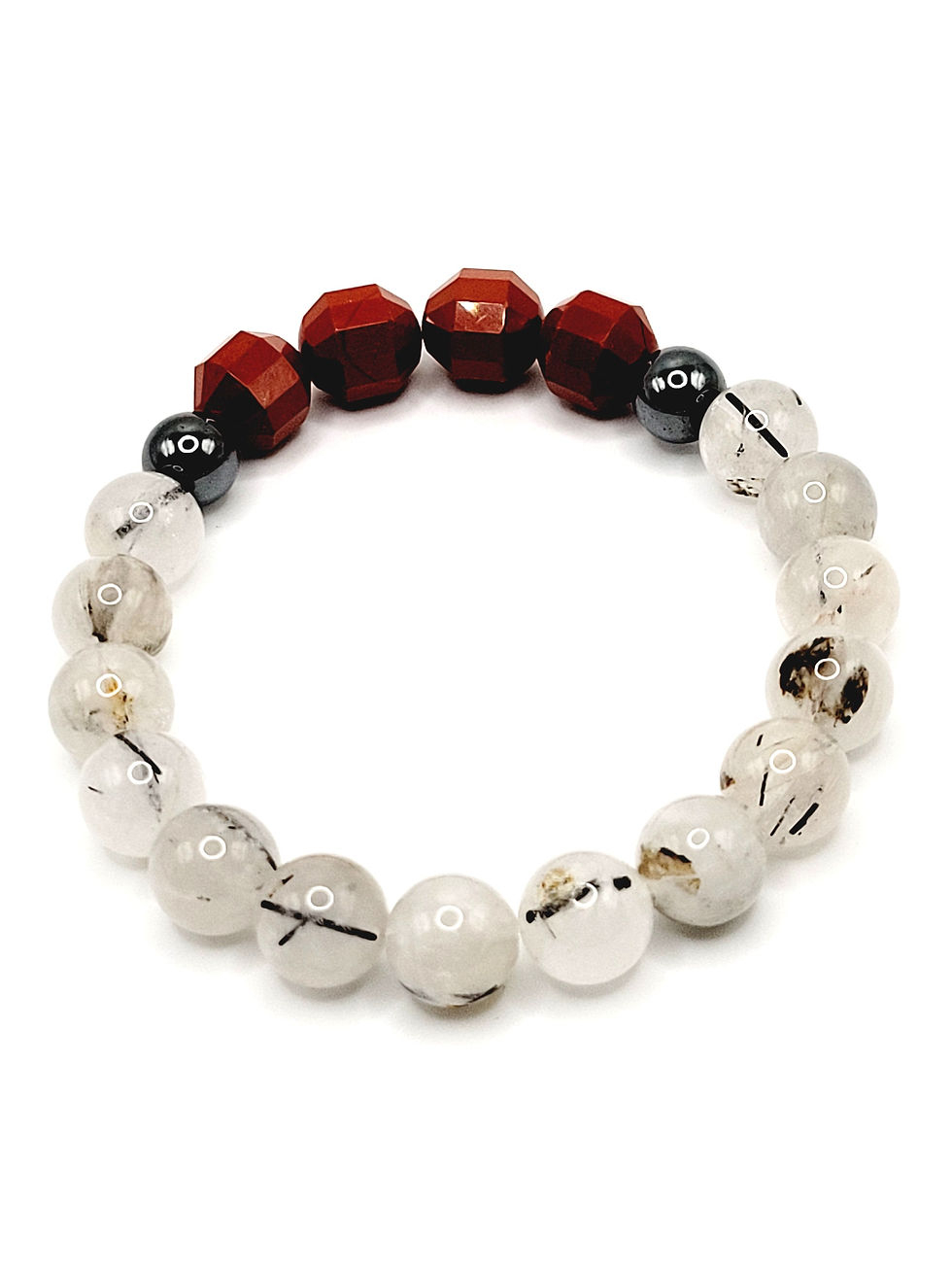 Thumbnail: Red Jasper Barrel, Hematite and Tourmalinated Quartz