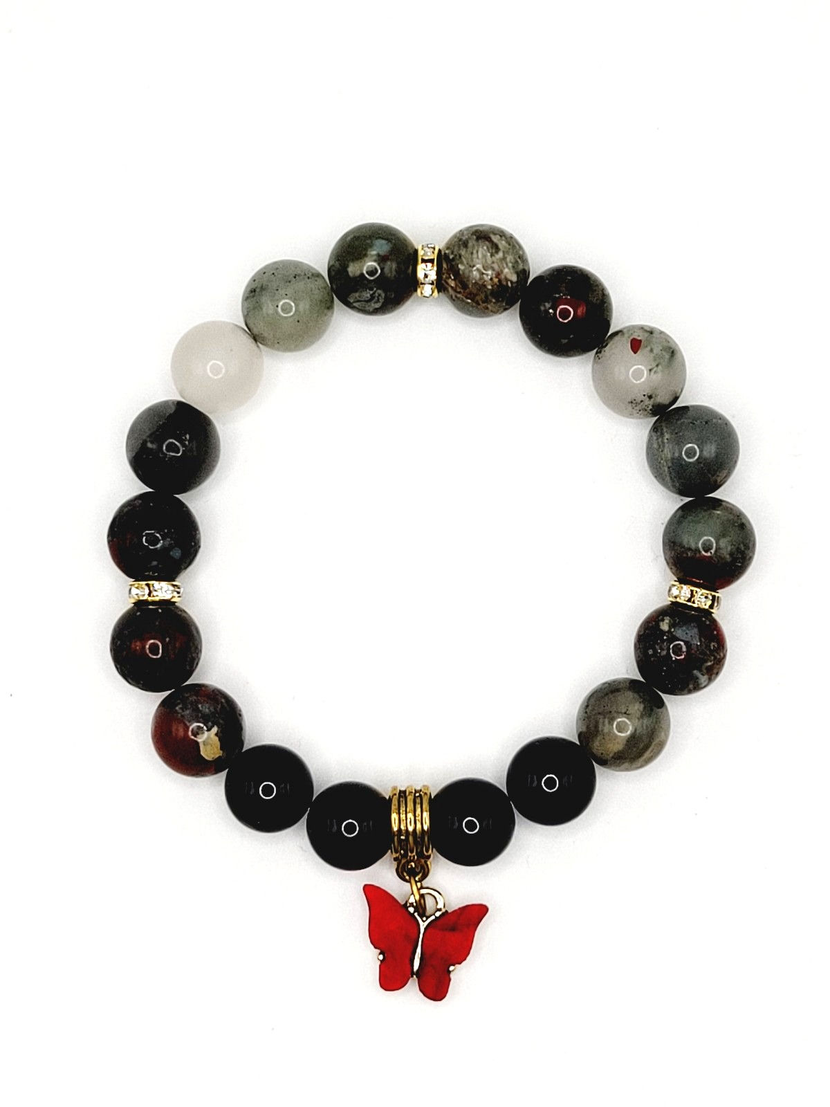 African Bloodstone with Butterfly
