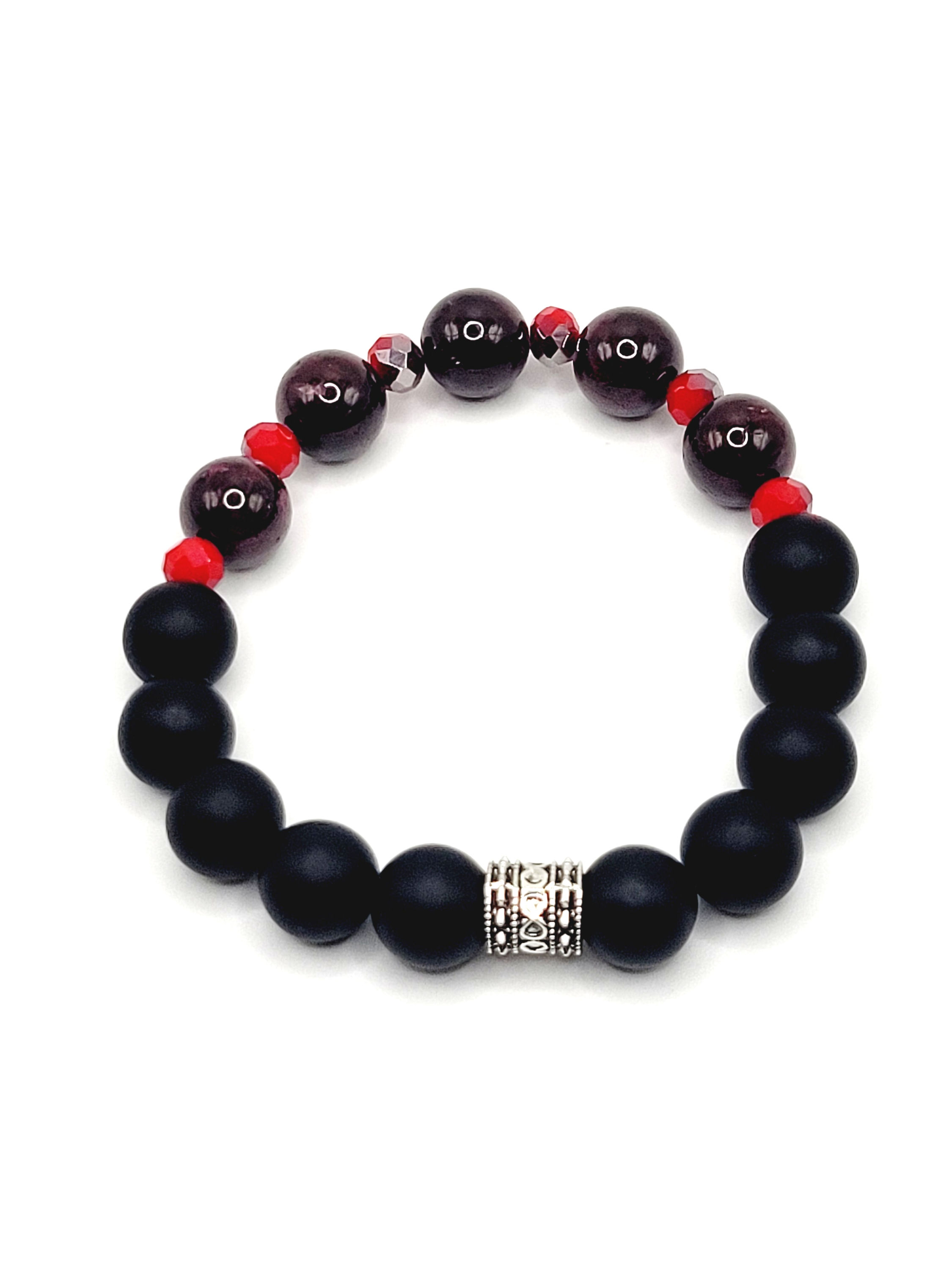 Garnet and Matte Black Onyx