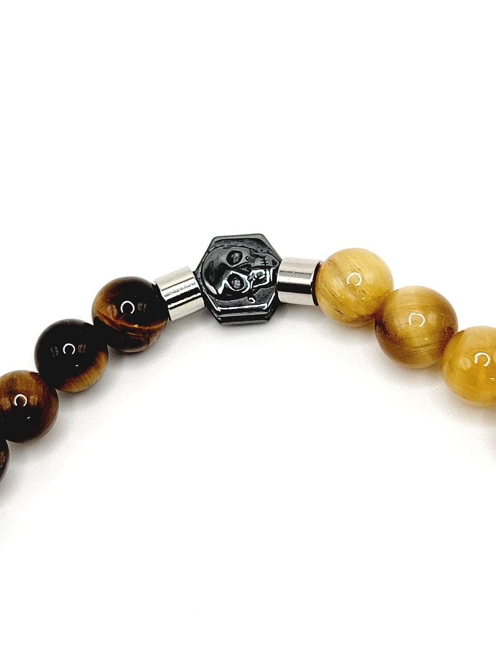 Thumbnail: Tiger Eye, Selenite and Hematite with Skull