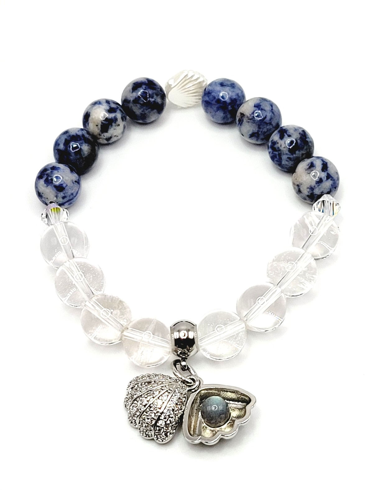 Clear Quartz and Blue Dot Jasper