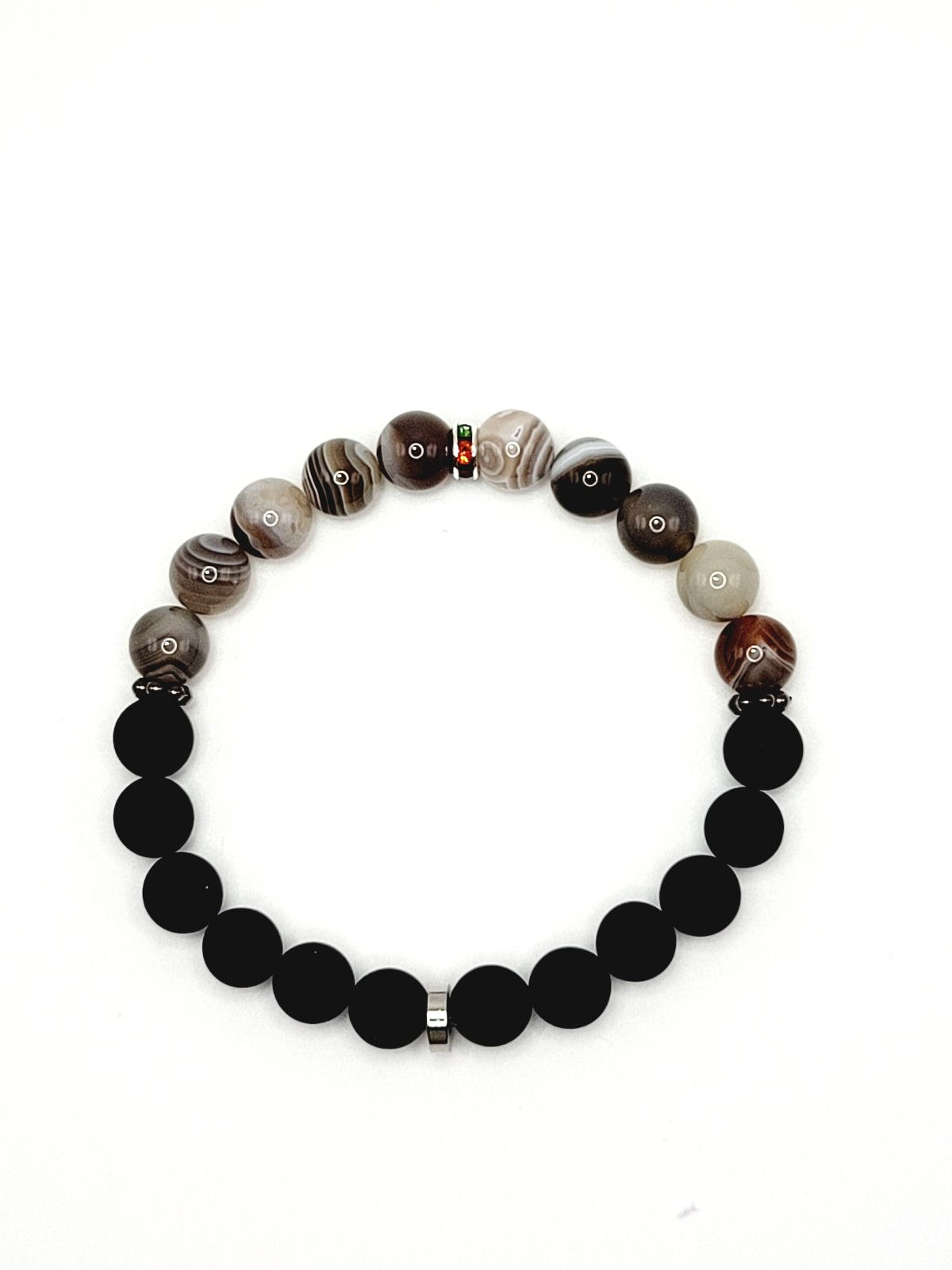 Botswana Agate and Matte Black Onyx