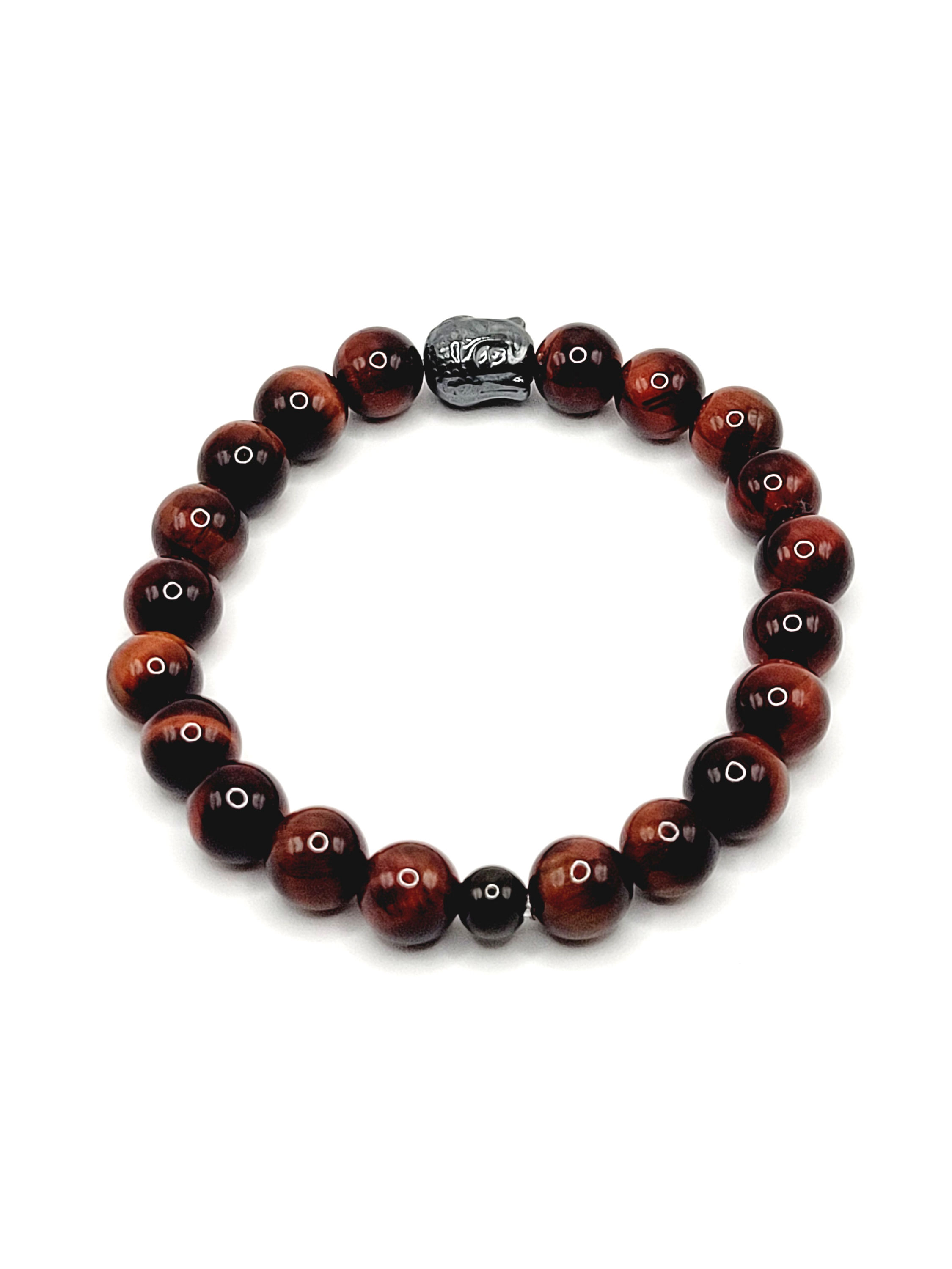 Red Tiger Eye with Hematite Buddha
