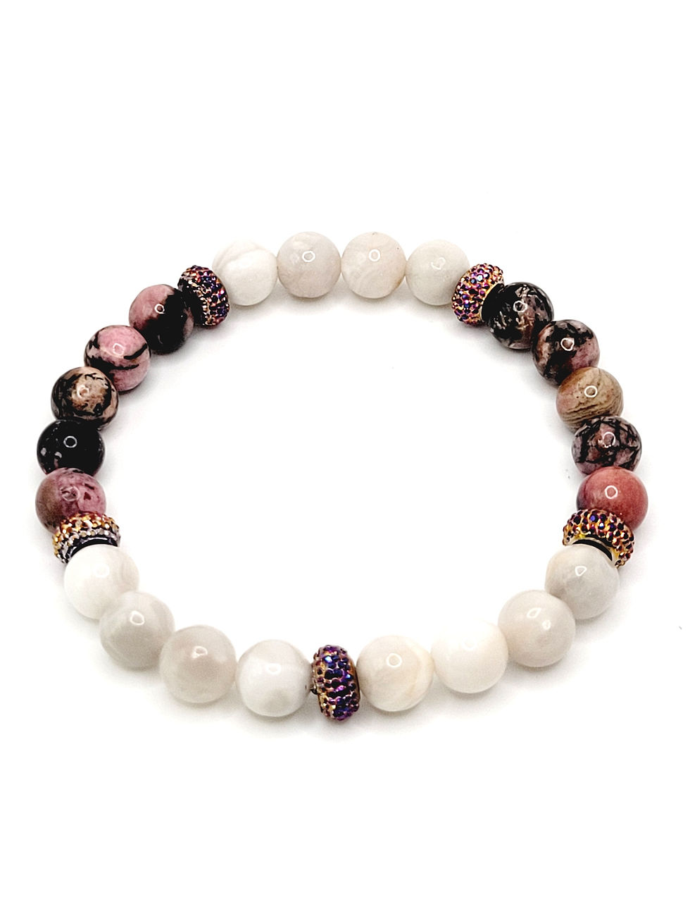 Thumbnail: White Moonstone and Rhodonite