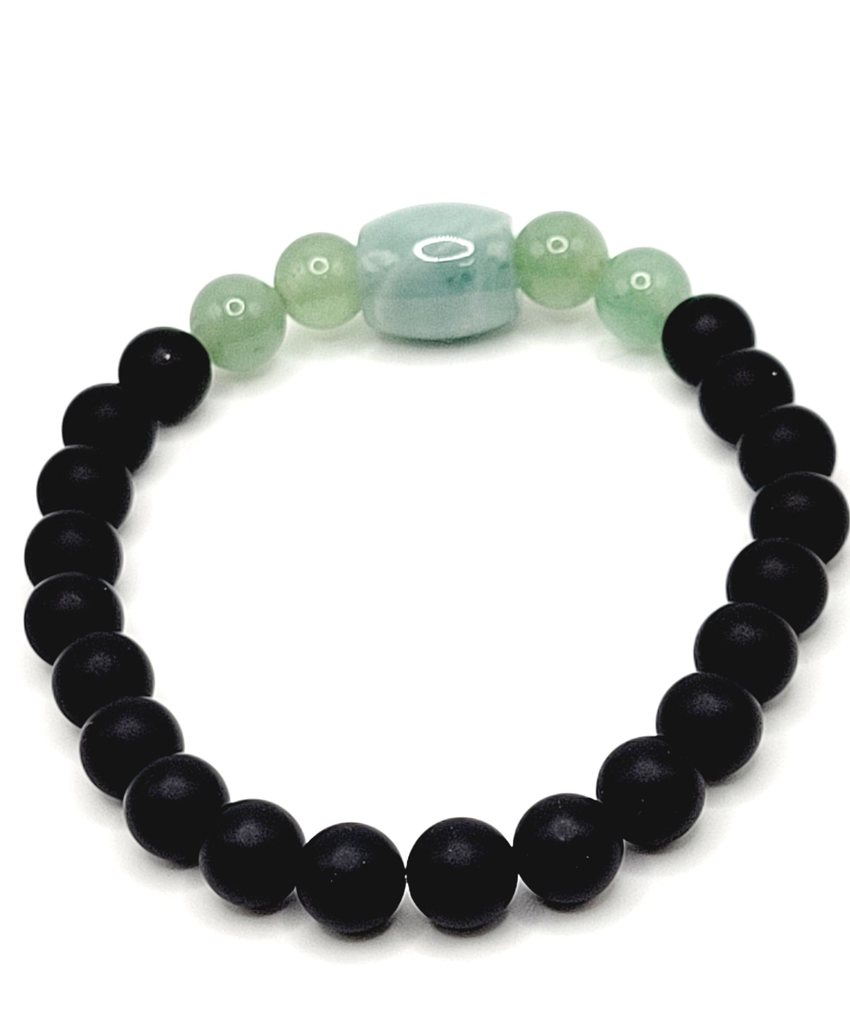 Matte Black Onyx, Green Aventurine and Jadeite