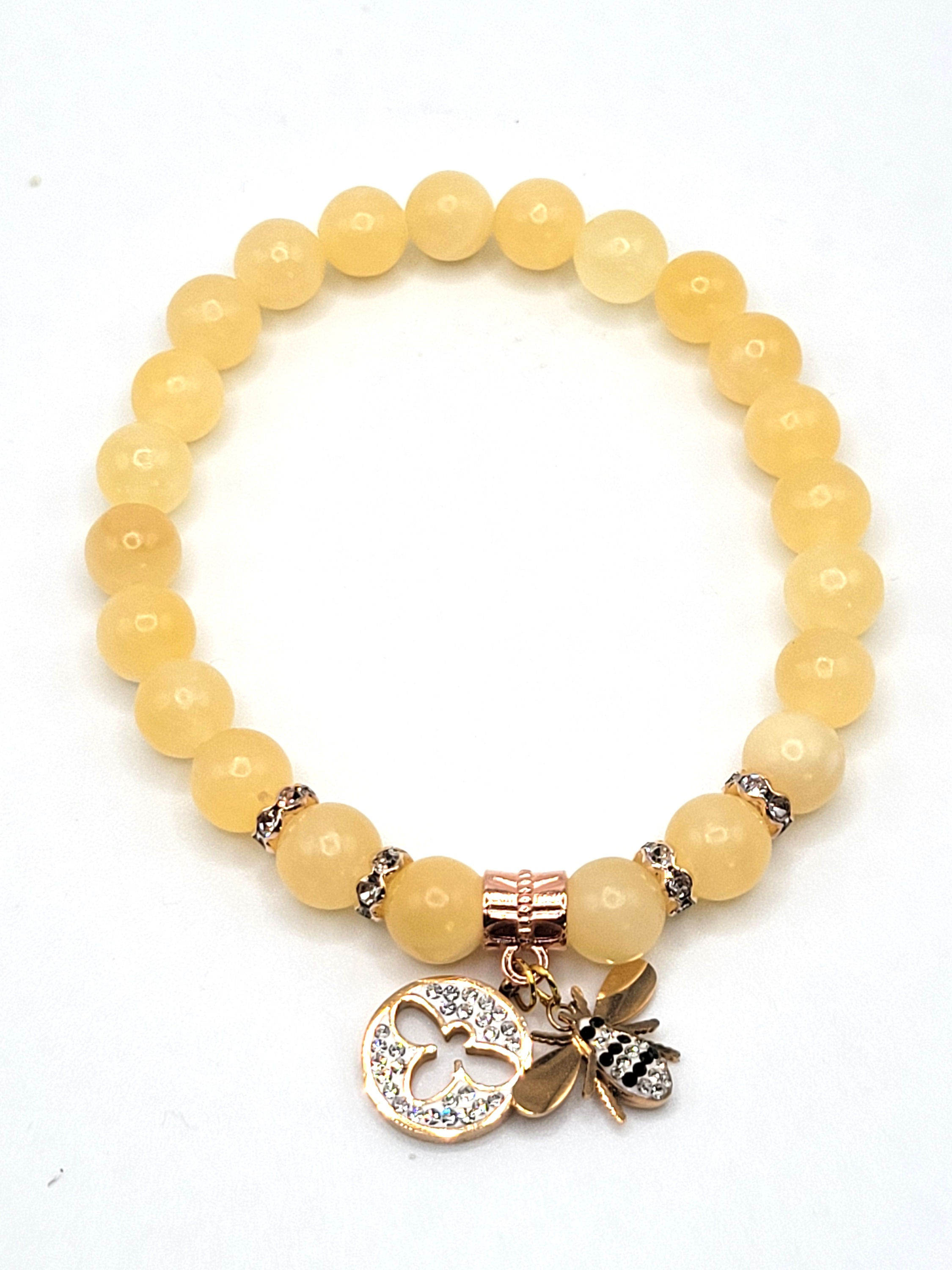 Yellow Calcite with Bee Charm