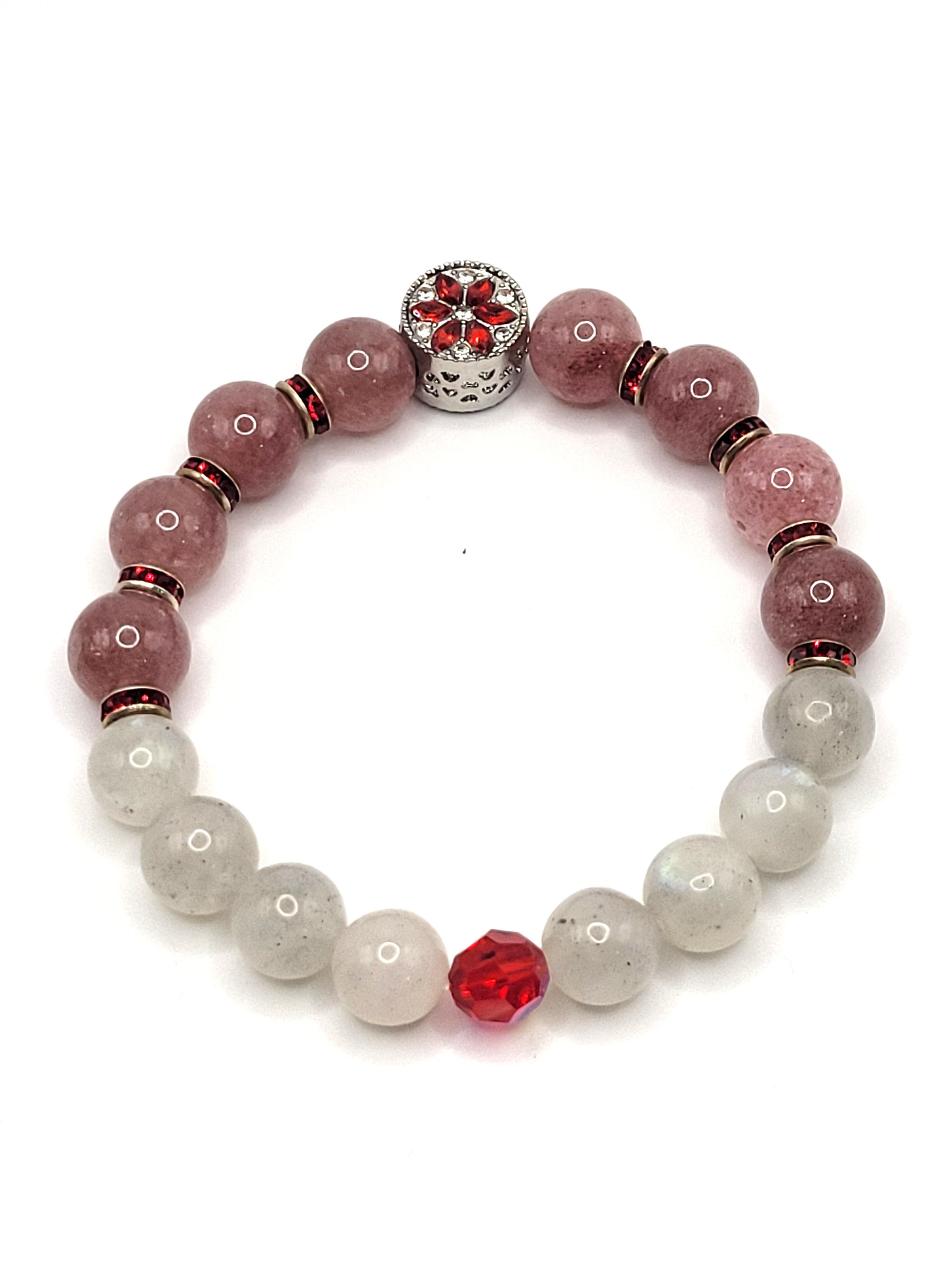 Strawberry Quartz and Moonstone