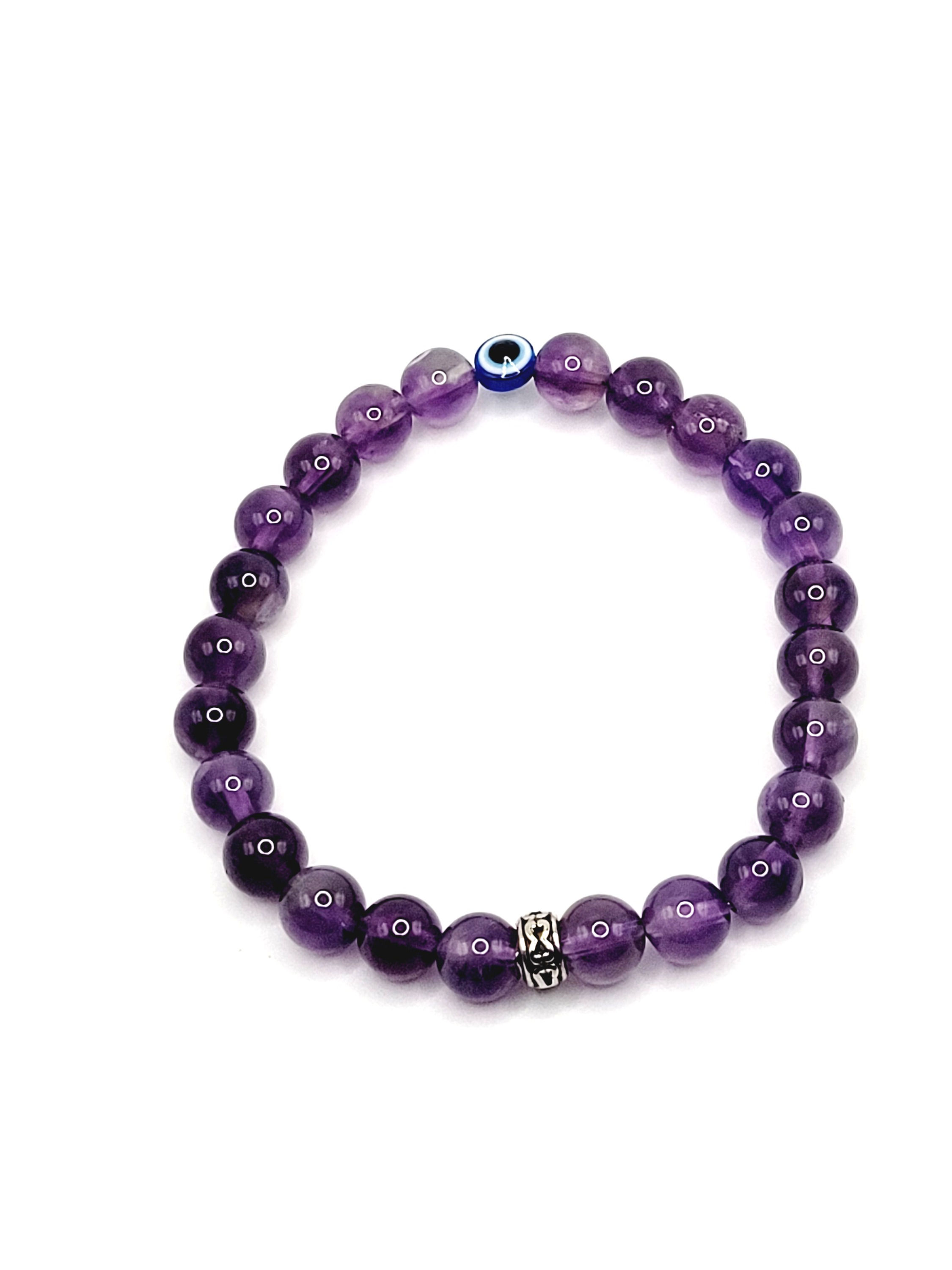 Amethyst 7mm with Evil Eye