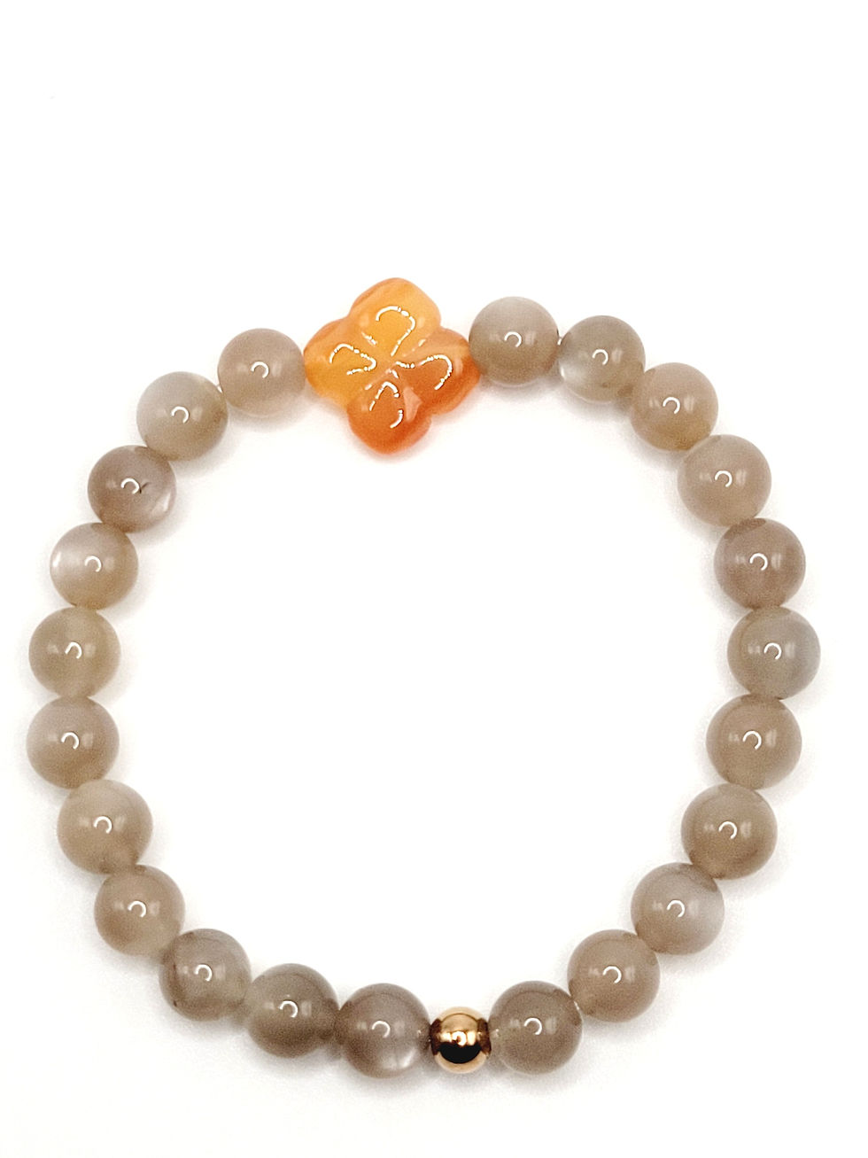 Thumbnail: Black Moonstone with Carnelian Clover