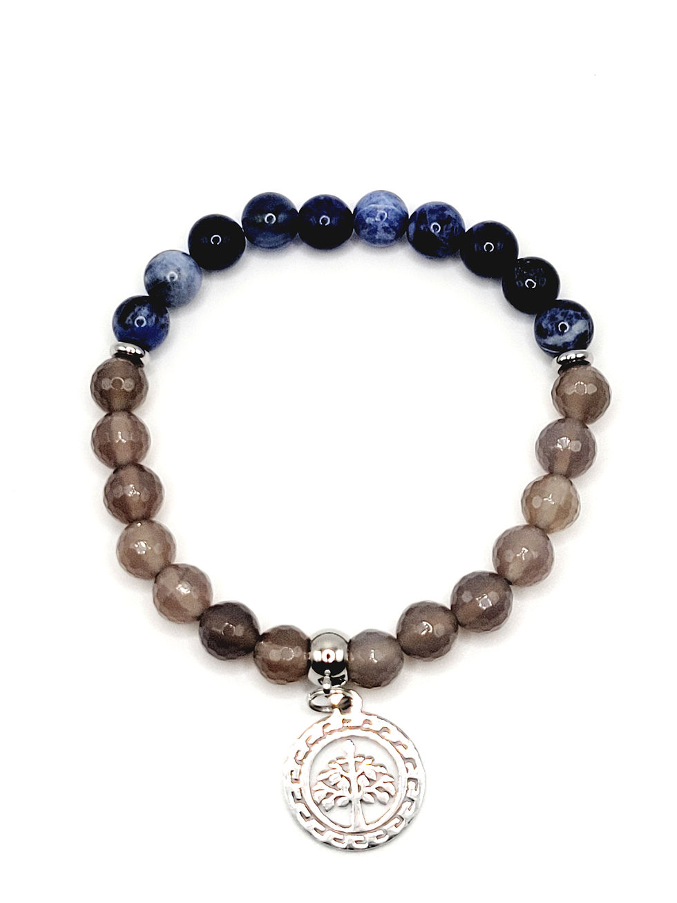 Thumbnail: Sodalite and Faceted Gray Agate