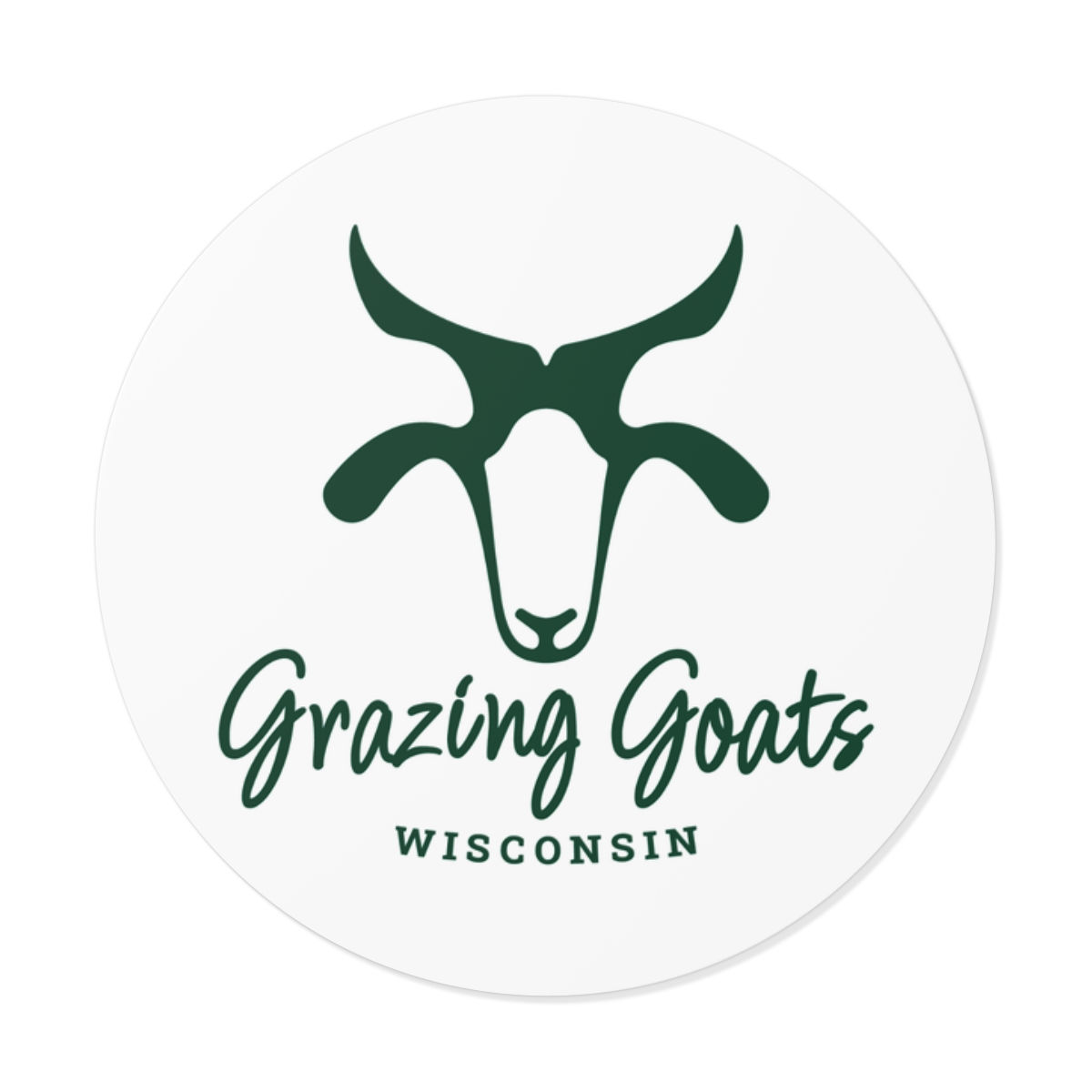 Grazing Goats Wisconsin Round Vinyl Sticker