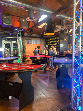 Arizona Casino themed Mitzvah with LED lighjting and casino table rentals by Xperience