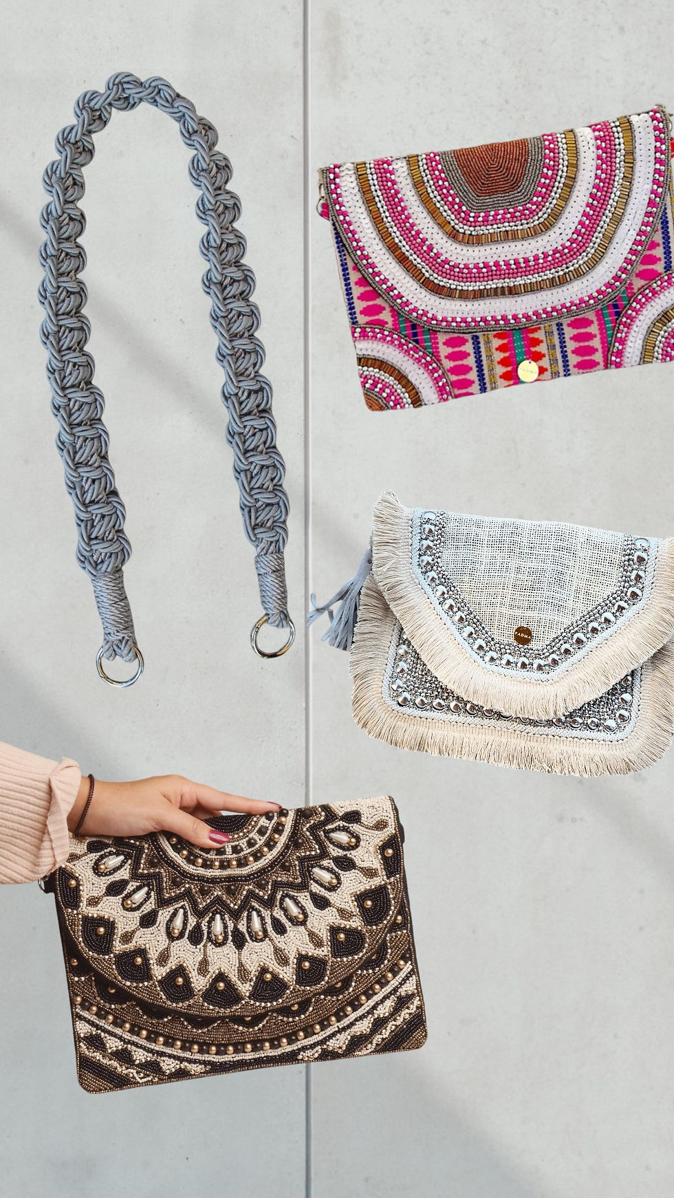 Miniatura: Correa Macrame Strap Plateada 