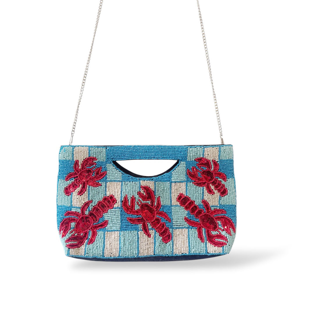 Cartera Mostacilla Azul Crab
