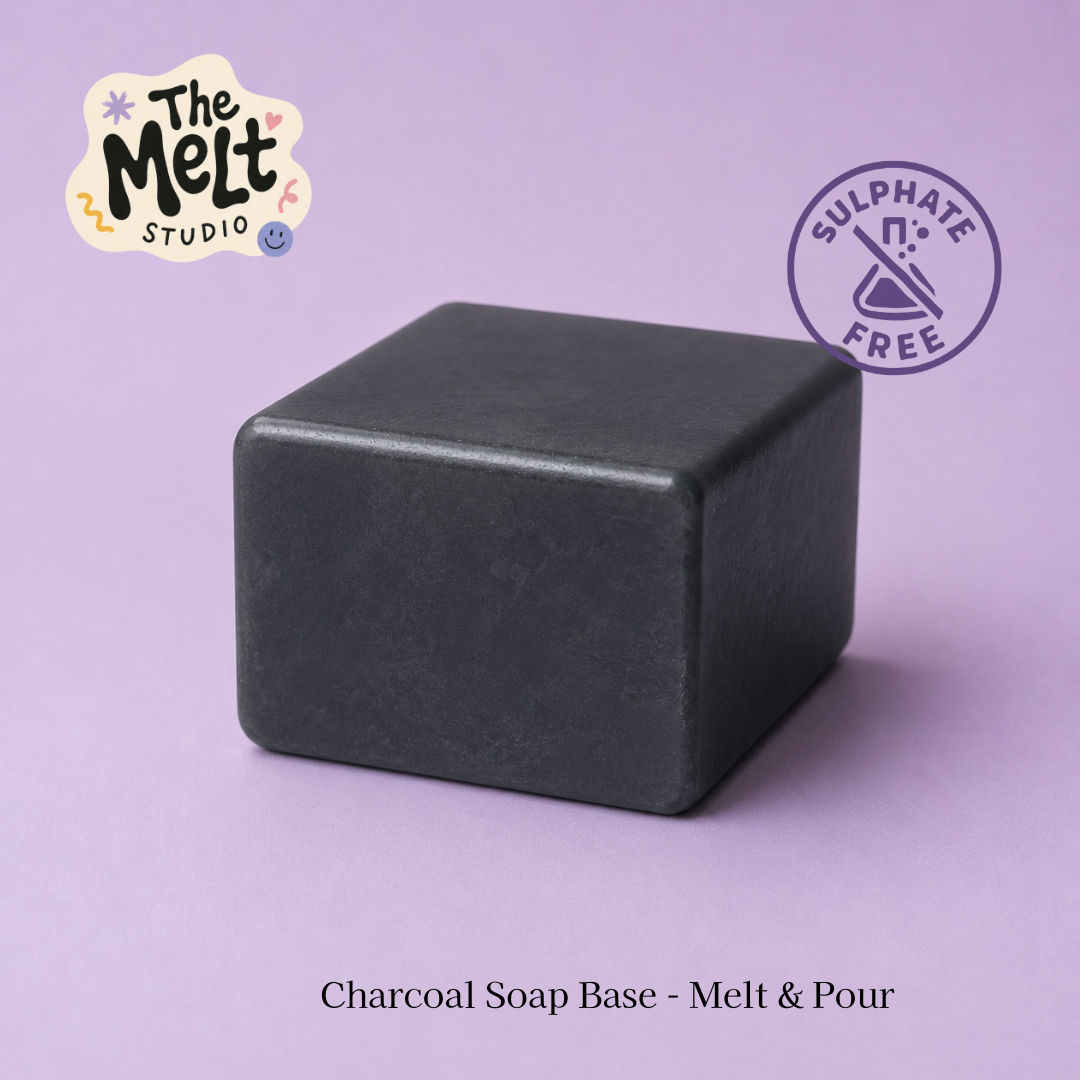 Activated Charcoal Glycerin Melt & Pour Soap Base - Sulphate free, home DIY for adults, Vegan