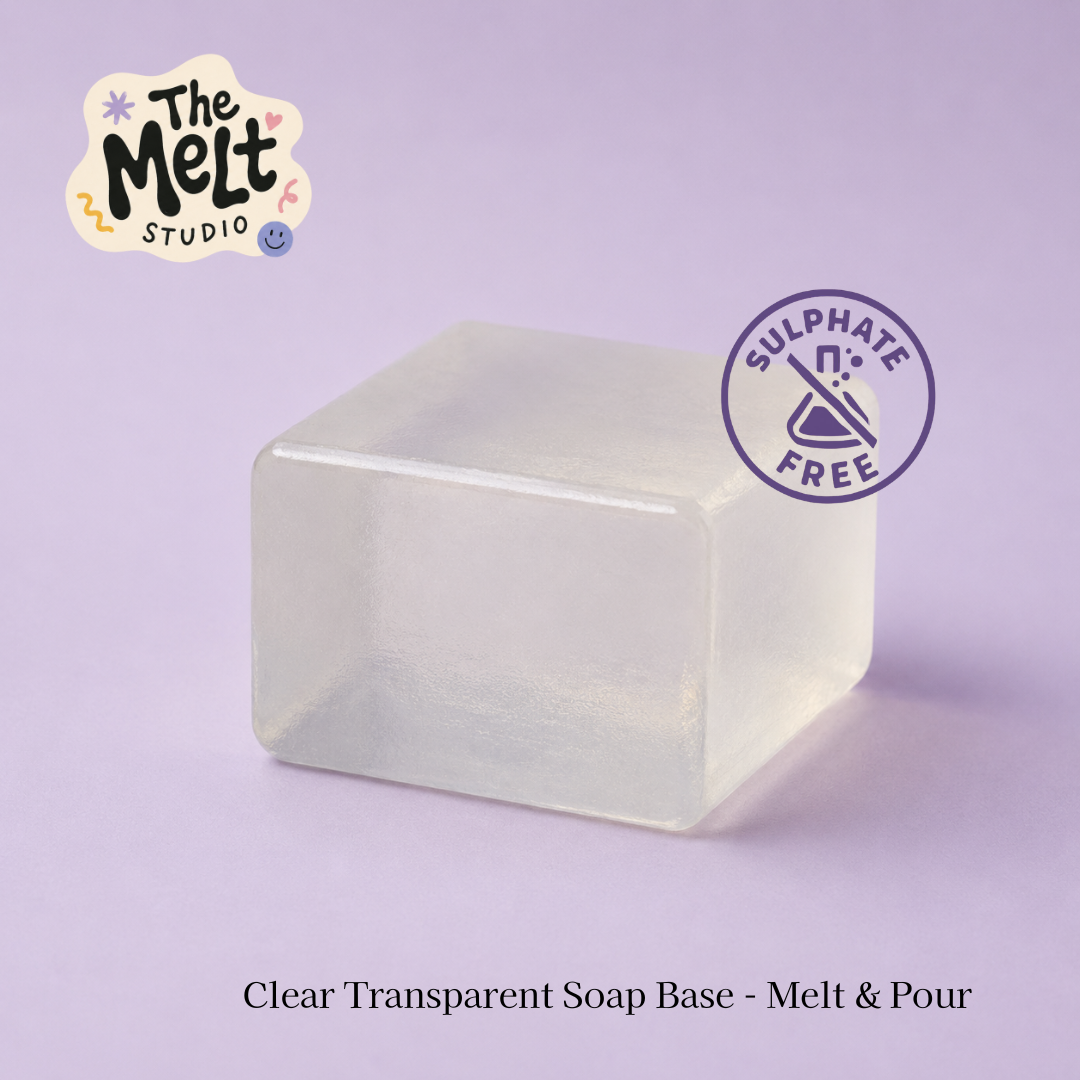 clear transparent melt and pour glycerin soap base - sulphate free, high glycerin. home DIY soap kit for adults