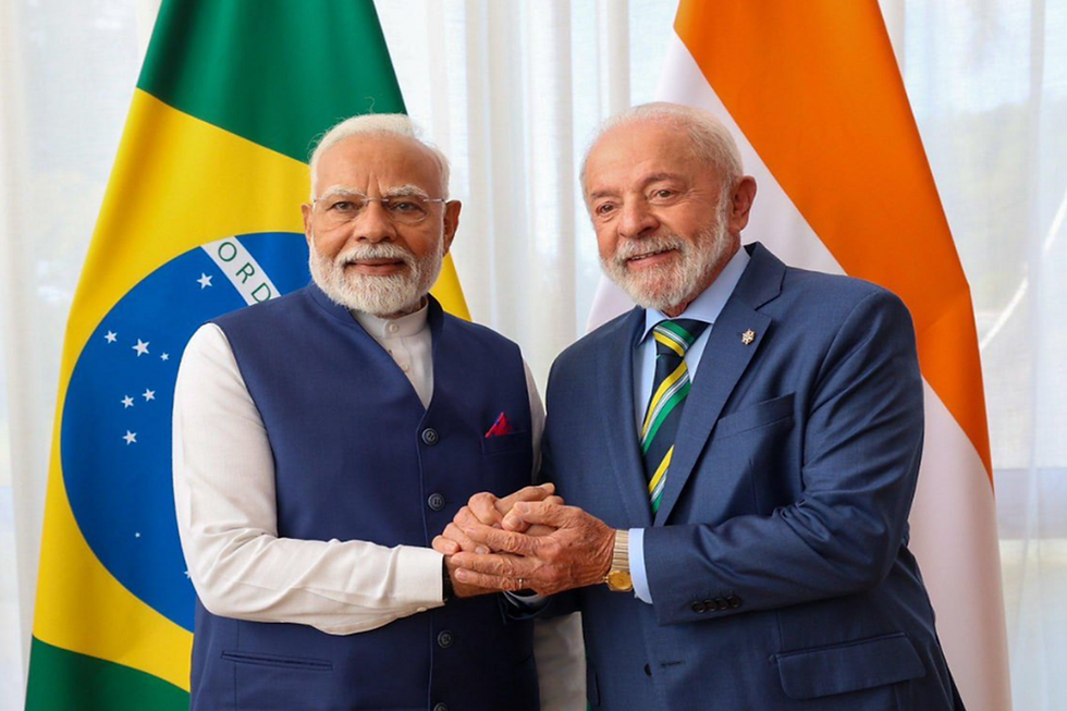 PM Narendra Modi with Brazil's President Luiz Inácio Lula da Silva