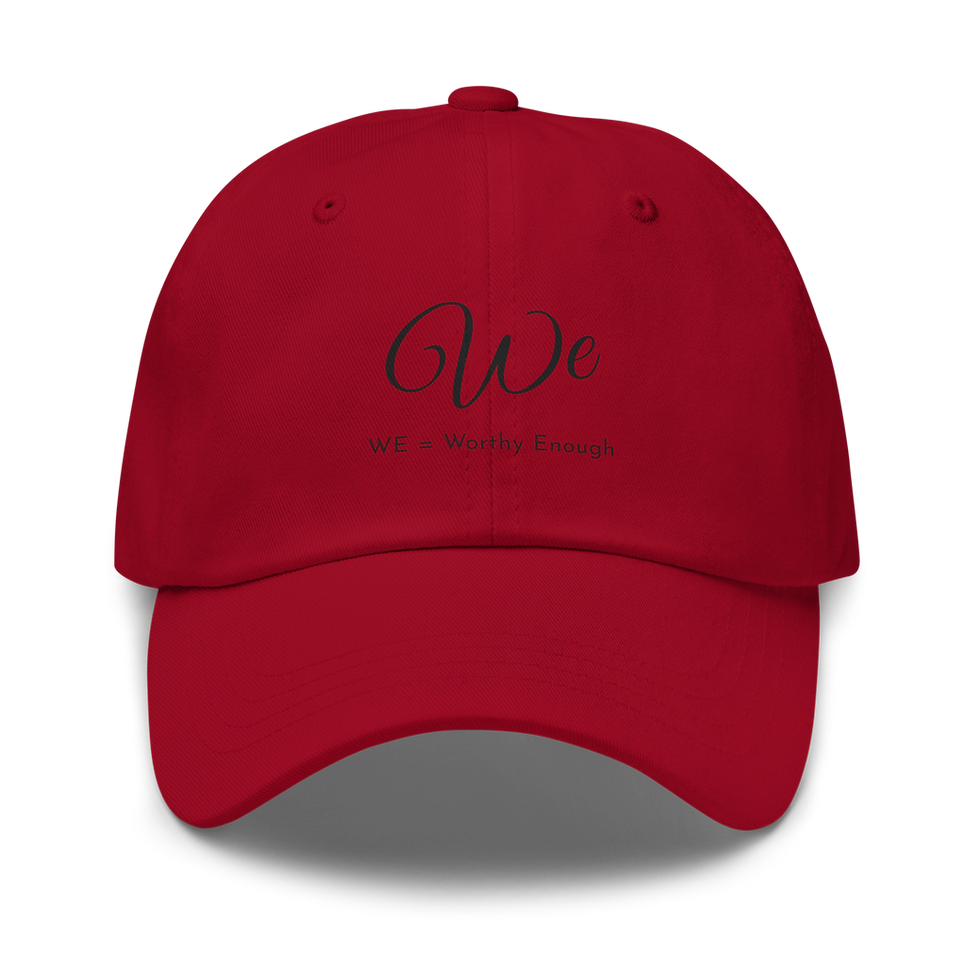 Thumbnail: Red Yupoong 6245CM Dad Hat with We script embroidery