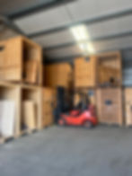 Self Storage Blairgowrie warehouse with crates and forklift