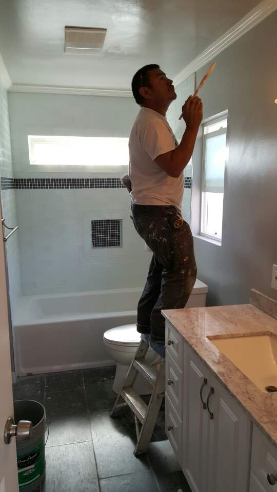 Finished job, touching up.