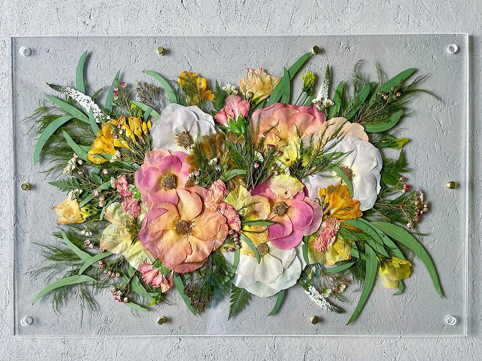 beautiful and colourful handcrafted preserved wedding bouquet