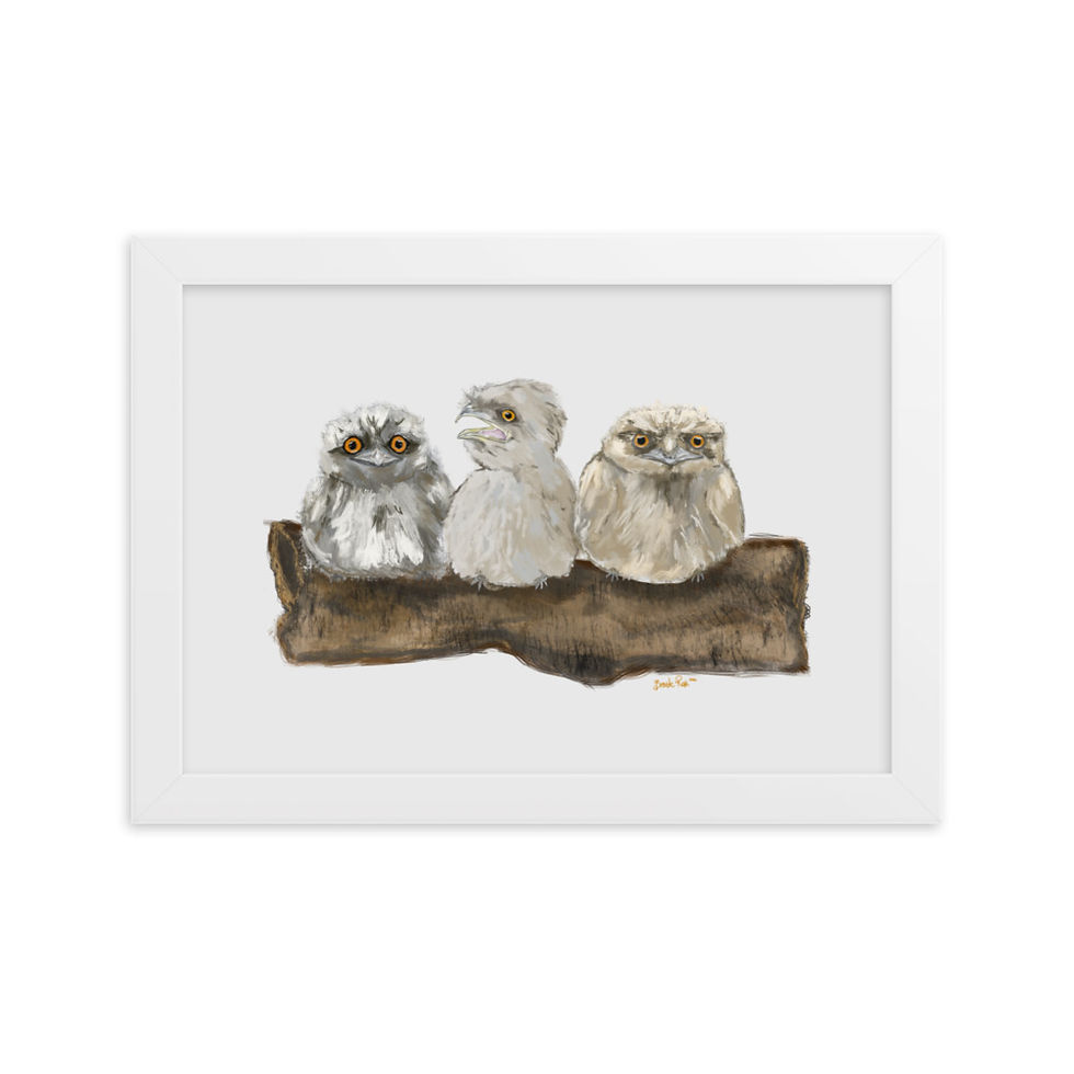 Thumbnail: Baby Tawny Frogmouth Framed Matte Paper Poster