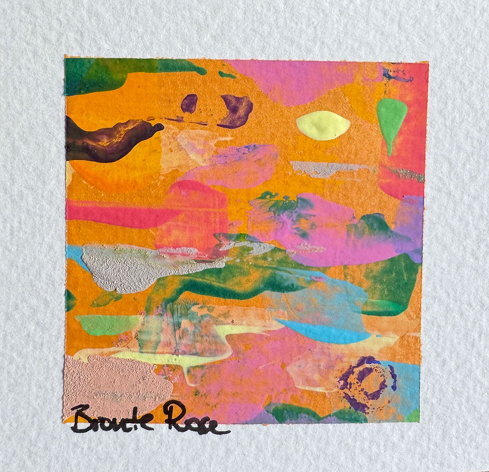 Mini abstract artwork apricot background