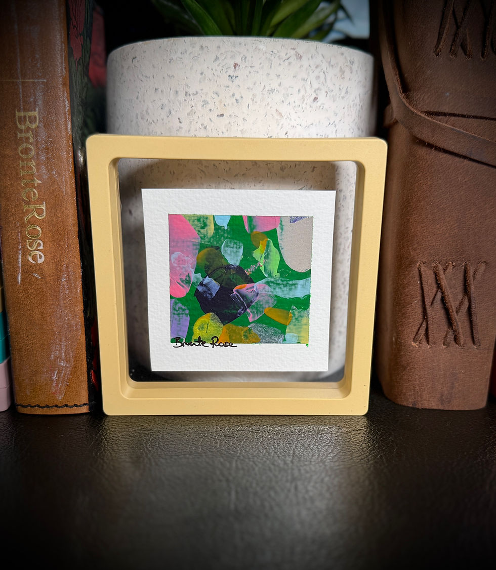 Thumbnail: Mini abstract artwork in pastel yellow frame
