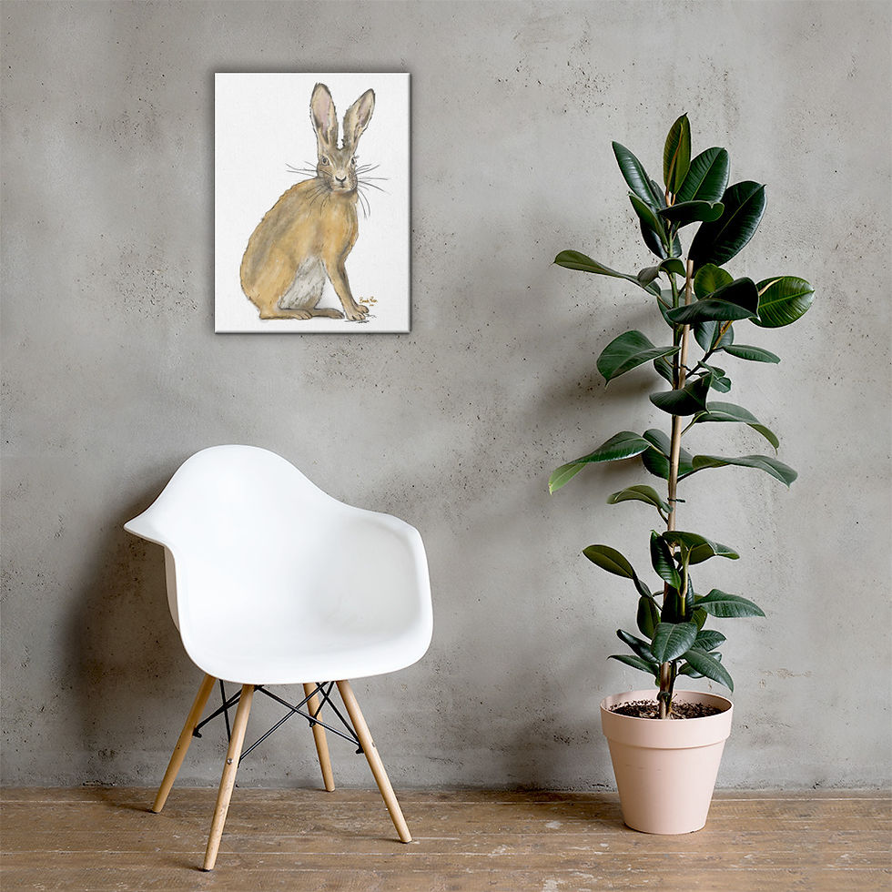 Thumbnail: Alert Hare Canvas White Background