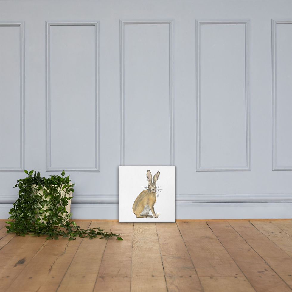 Thumbnail: Alert Hare Canvas White Background