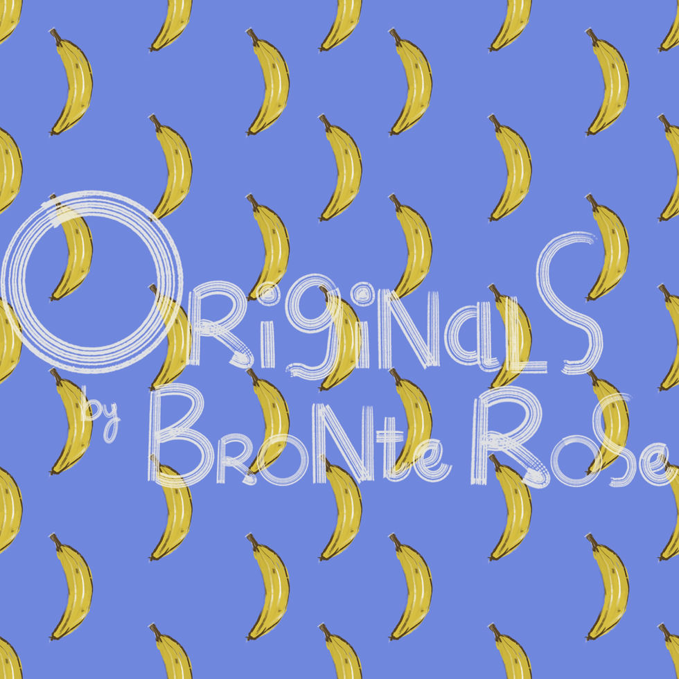 Digital licensable artwork of bananas on a purple/blue background in a repeating pattern design