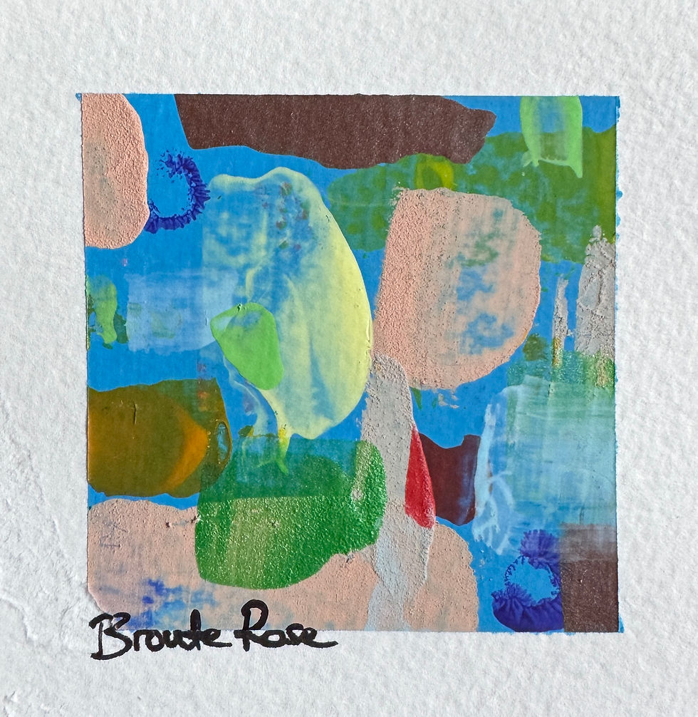 Mini abstract artwork medium blue background