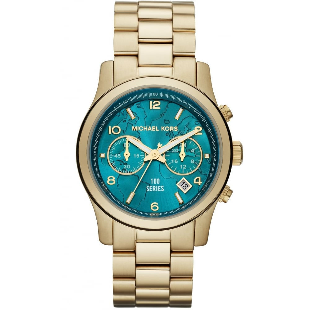 Michael Kors MK8315 Women's Hunger Stop Runway Oversized Yellow Gold Chronograph