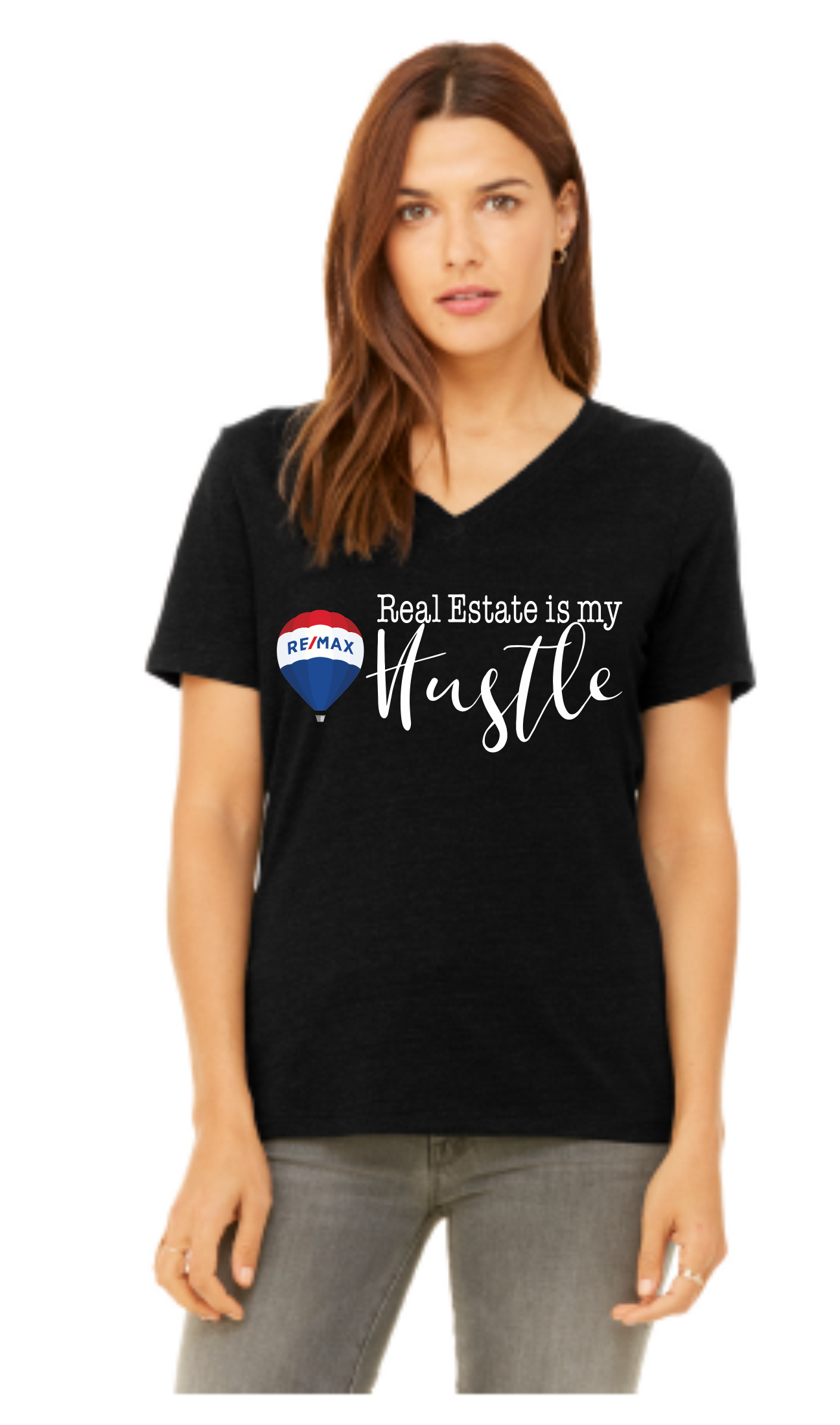 Remax Bella + Canvas Ladies' Relaxed Jersey Short-Sleeve V-Neck T-Shirt B6405