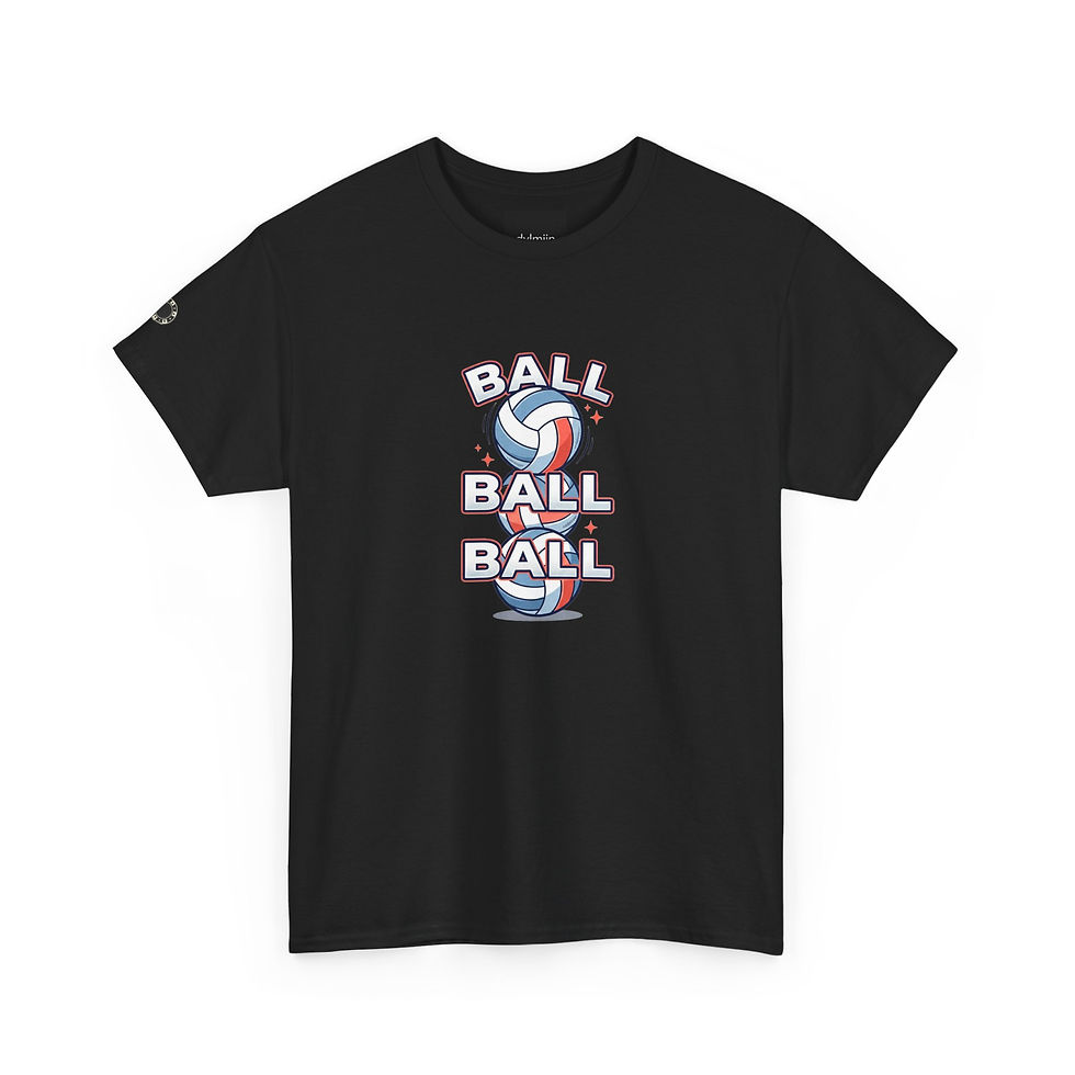 Thumbnail: Volleyball 'BALL BALL BALL' Graphic Tee — Retro Sport Volleyball Shirt