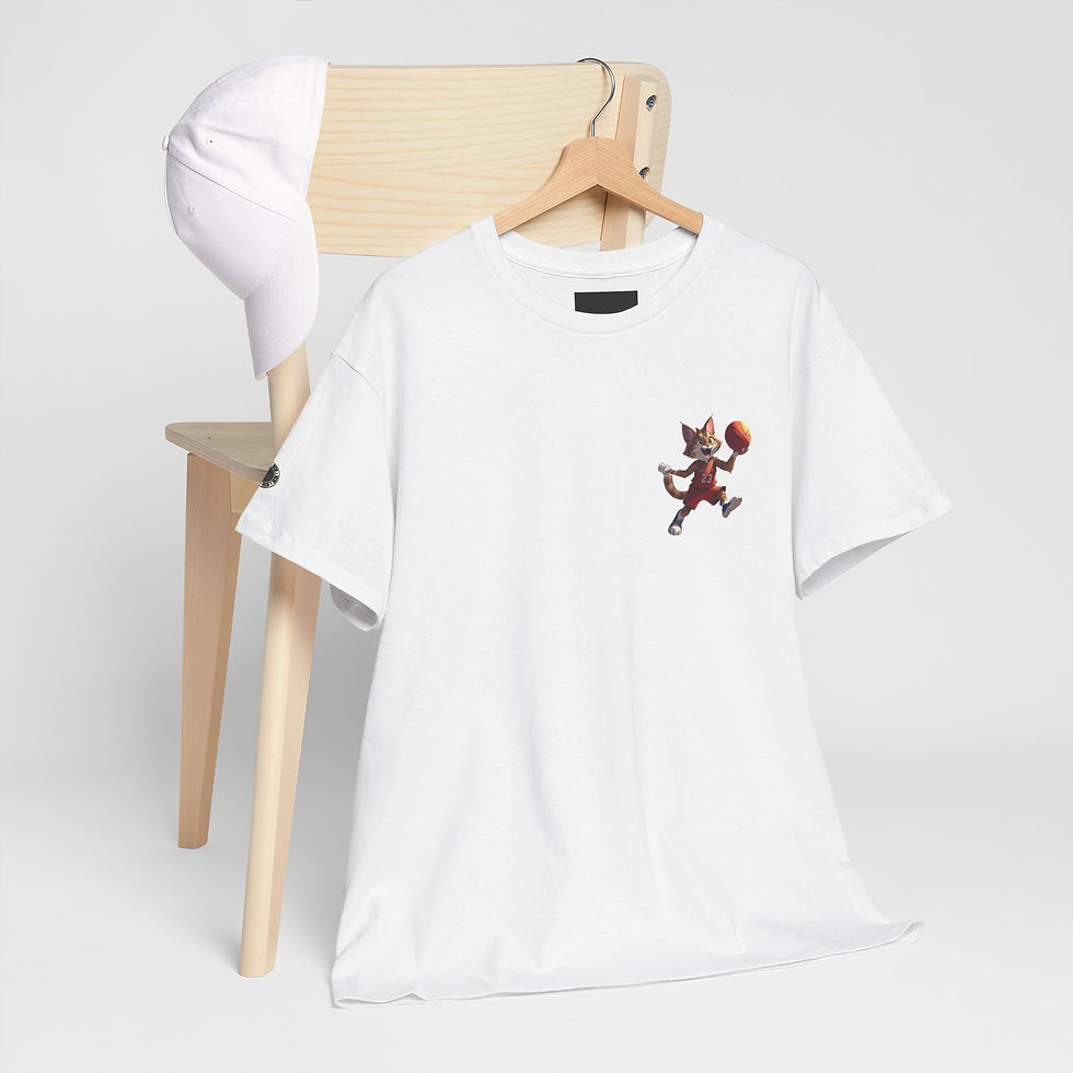 Thumbnail: Basketball Cat Graphic Tee – Cute Playing Cat Chest Print T-Shirt