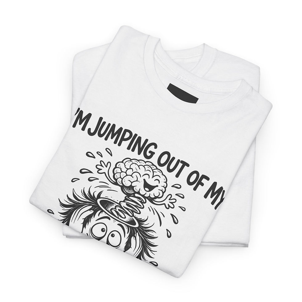 Thumbnail: Jumping Out of My Mind T-Shirt — Surreal Double-Head Graphic Tee