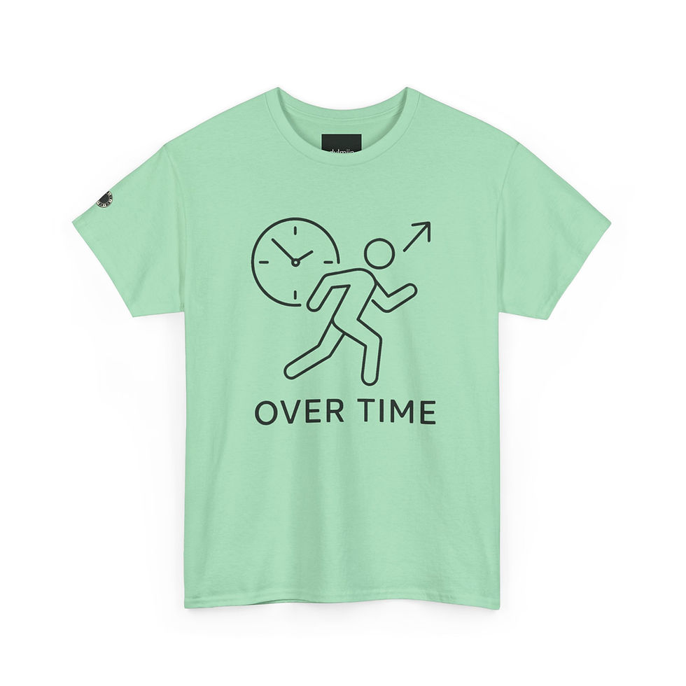 Thumbnail: Over Time Running Tee — Motivational Fitness T-Shirt with Clock Graphic