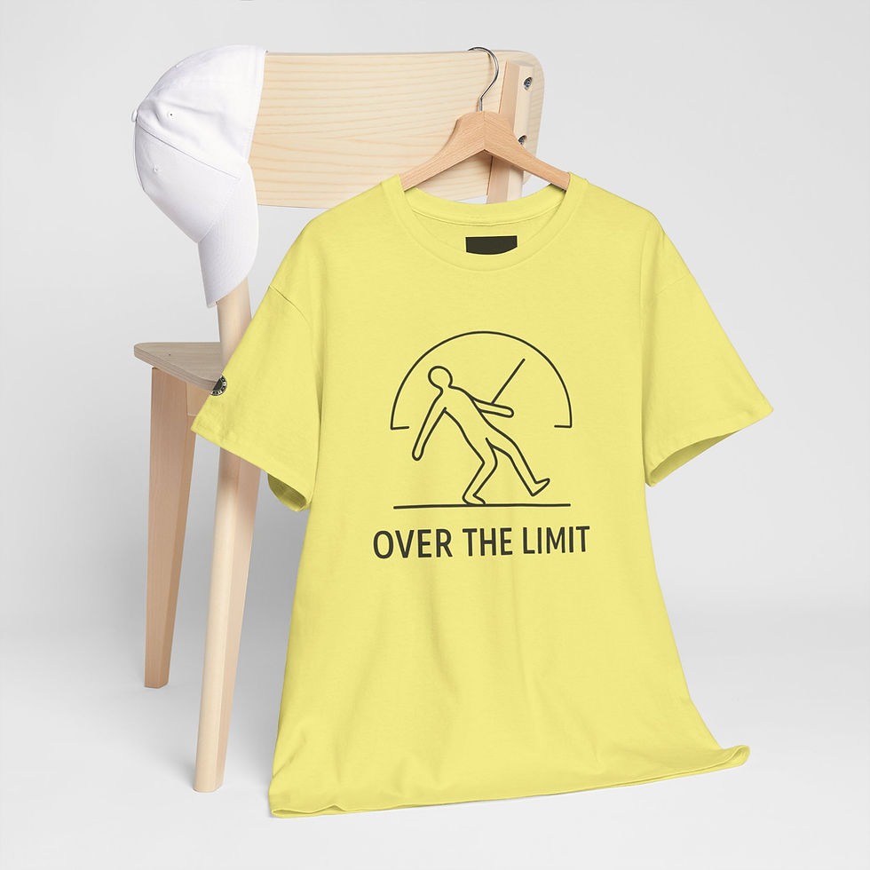 Thumbnail: Over The Limit T-Shirt — Minimalist Adventure Ski Graphic Tee