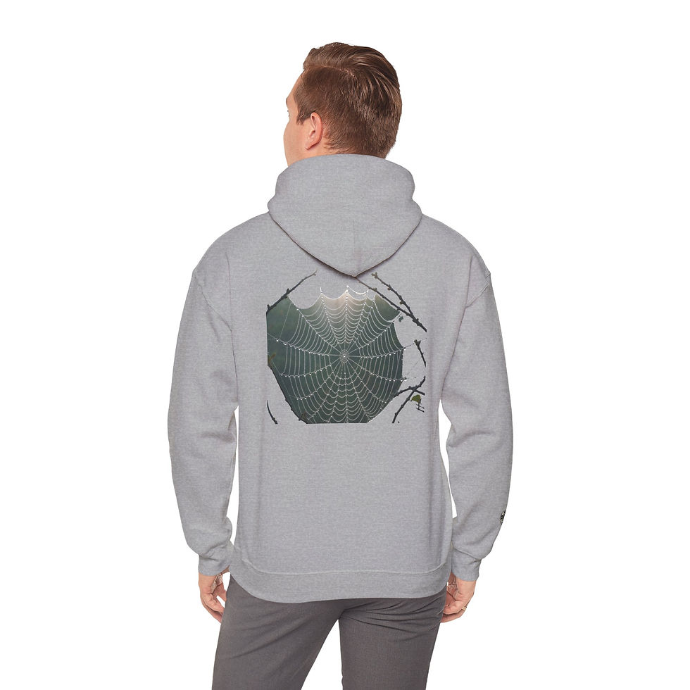 Thumbnail: Spiderweb Photo Hoodie — Nature-Inspired Autumn & Halloween Pullover